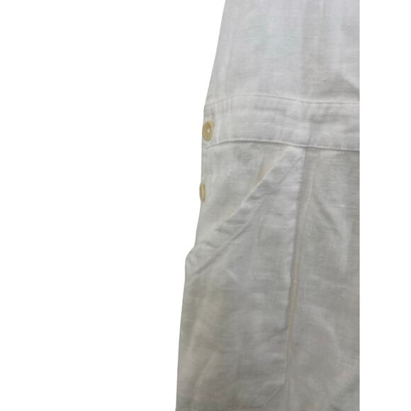 Lily Ashwell White Linen Slim Overalls Petite XXS Sustainable Minimalist Fairy - Picture 3 of 16